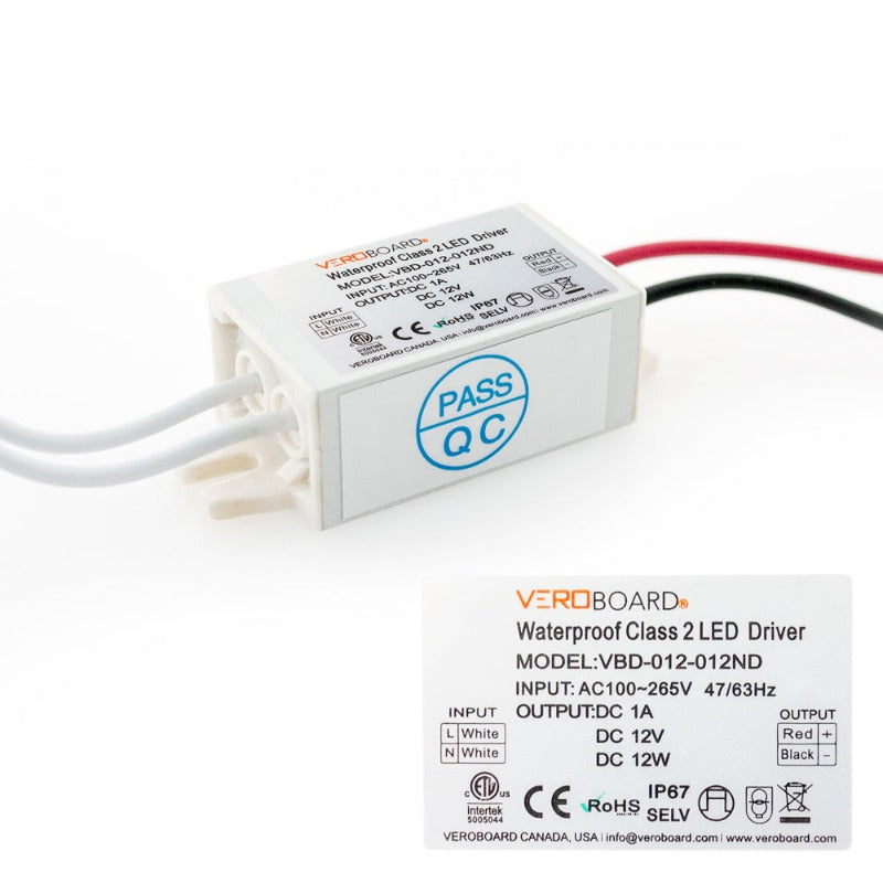VEROBOARD Constant Voltage LED Driver 12V 1A 12W VBD-012-012ND - Gekpower