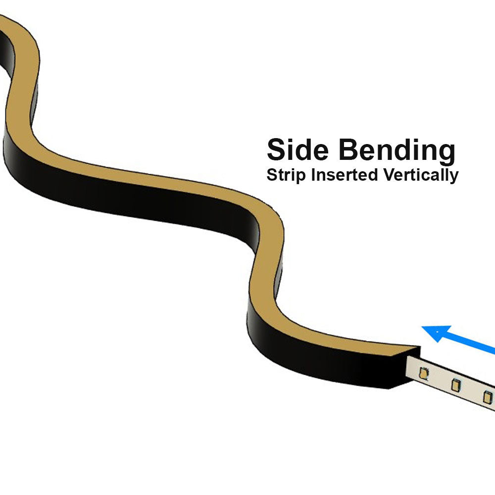 Black Silicone Flexible LED Neon channel VBD-N0612-SD-B, per foot(30.5cm) SIDE Mount