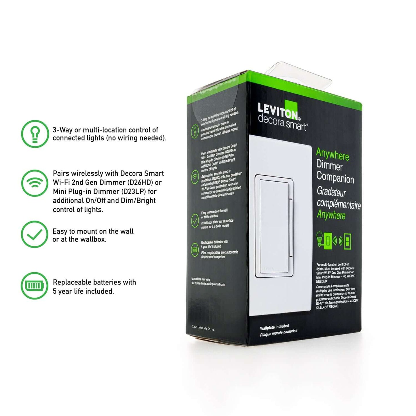 Leviton DAWDC Decora Smart Wi-Fi LED Dimmer Companion