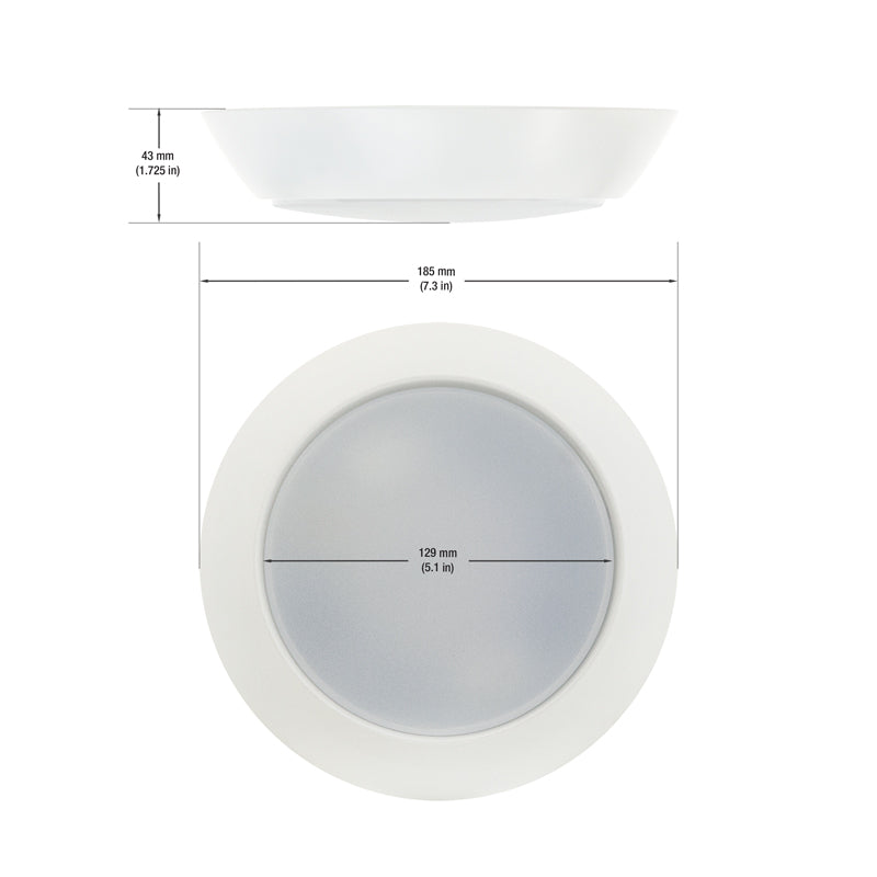 7 inch Dimmable Recessed LED Downlight / Ceiling Light 120V 10W 3000K(Warm White), gekpower