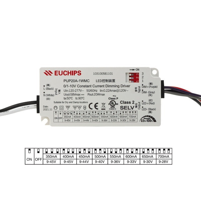 drag Editor hemmeligt Constant Current Dimmable Driver with Selectable Current PUP20T-1LMC