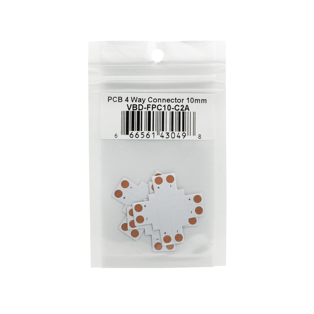 VBD-FPC10-C2A PCB Type Single Color 4 Way Connector(10mm) (Pack of 3)