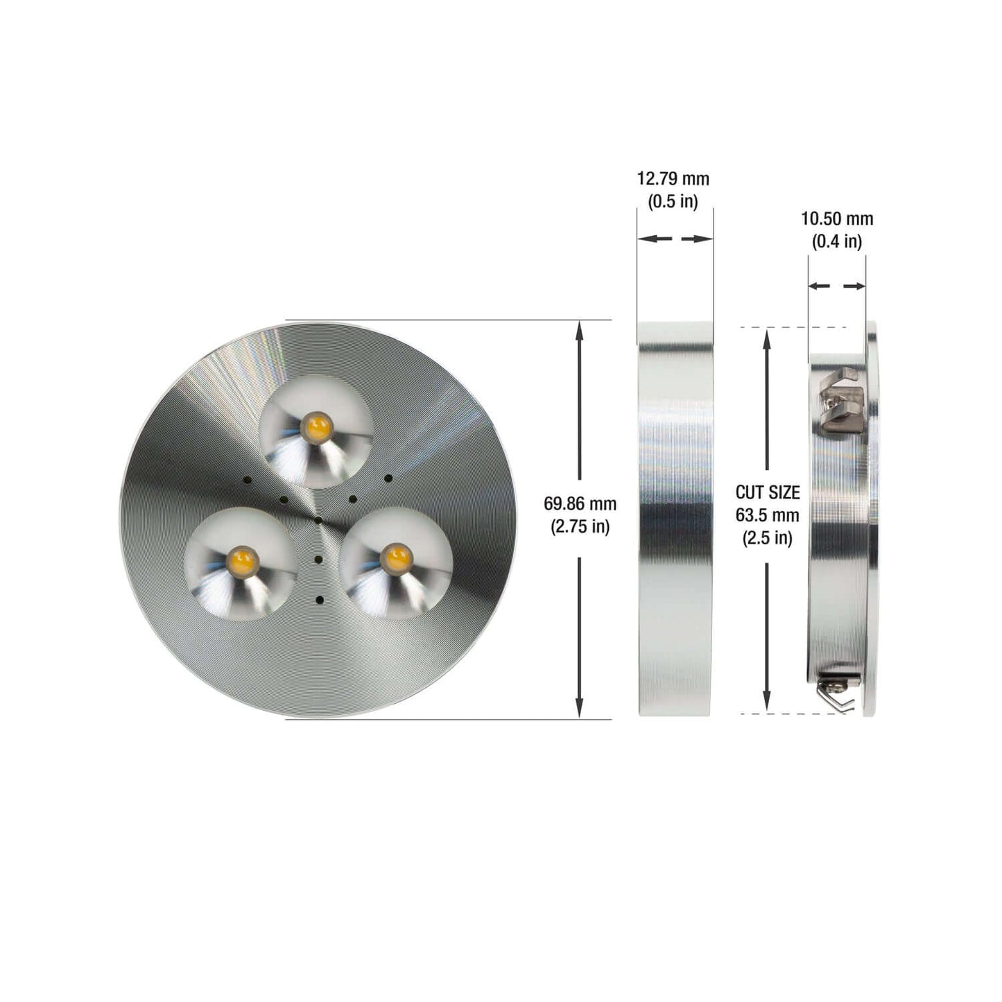 RD15 2.5" Round Under Cabinet Lights - Silver Grey