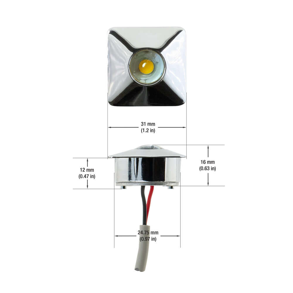 C1009 Small Square Recessed Pathway Light 12V 1W