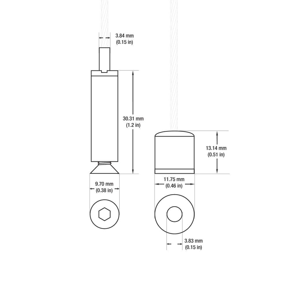V-AIRC-M3F Adjustable Aircraft Cables for LED Profiles