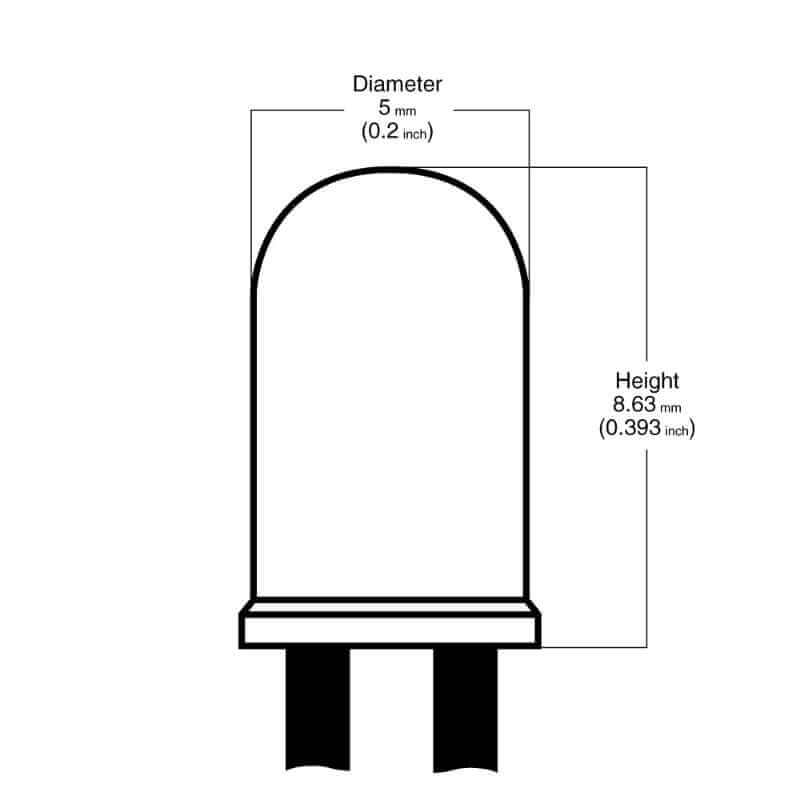 Clear Diode 5mm 12V LED - Pack of 5