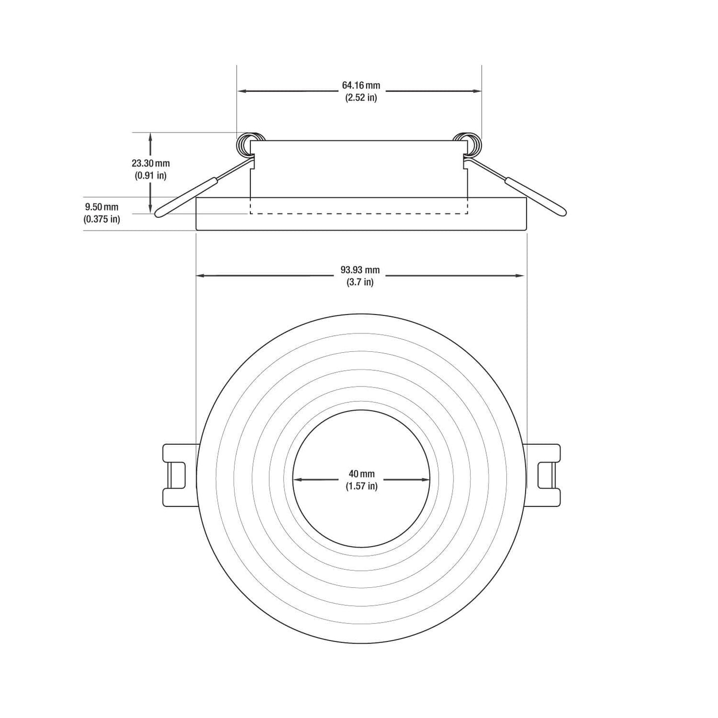 VBD-MTR-13B Low Voltage LED Downlight - Black 2.5"