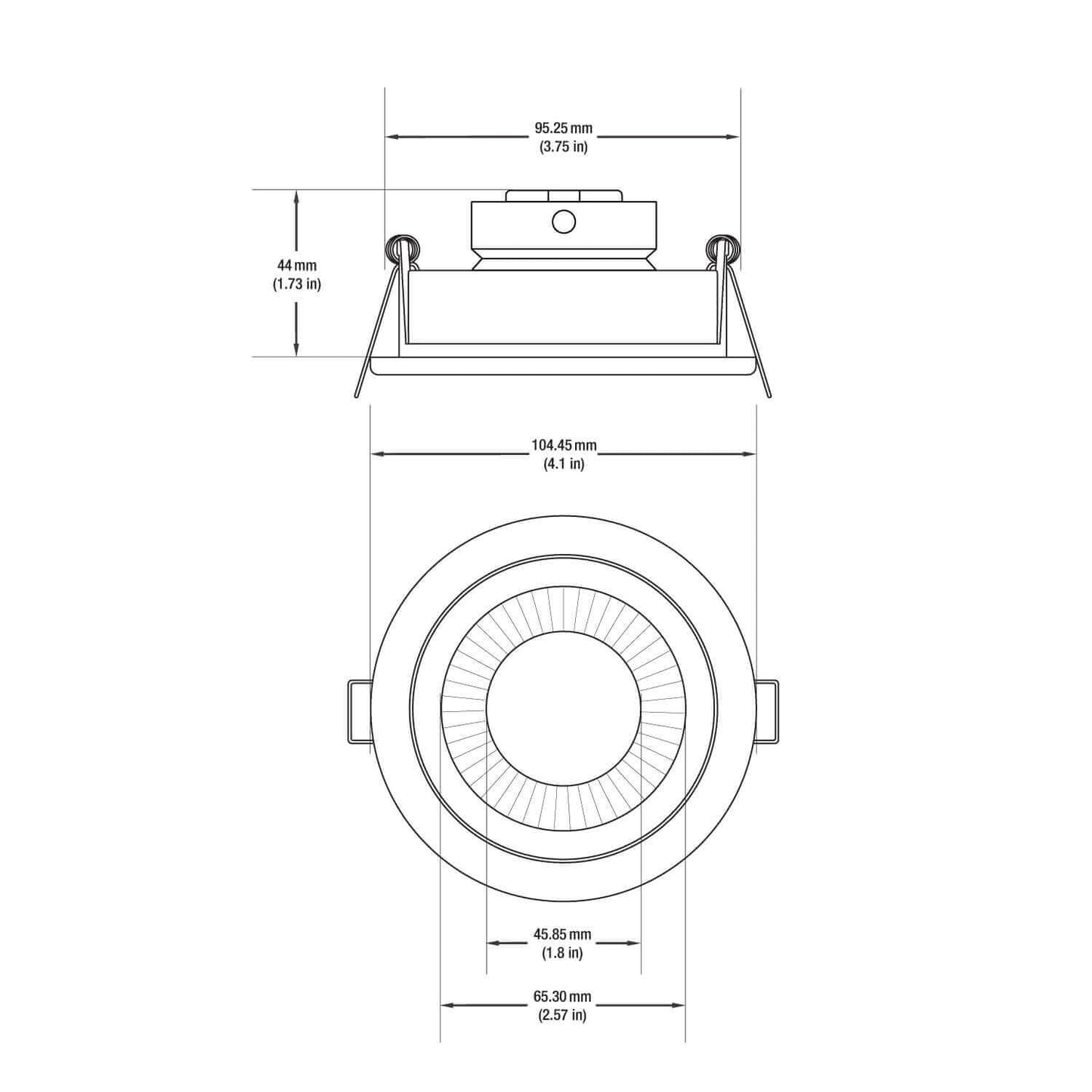 VBD-MTR-54T LED Downlight 3.5" Round White Fixture