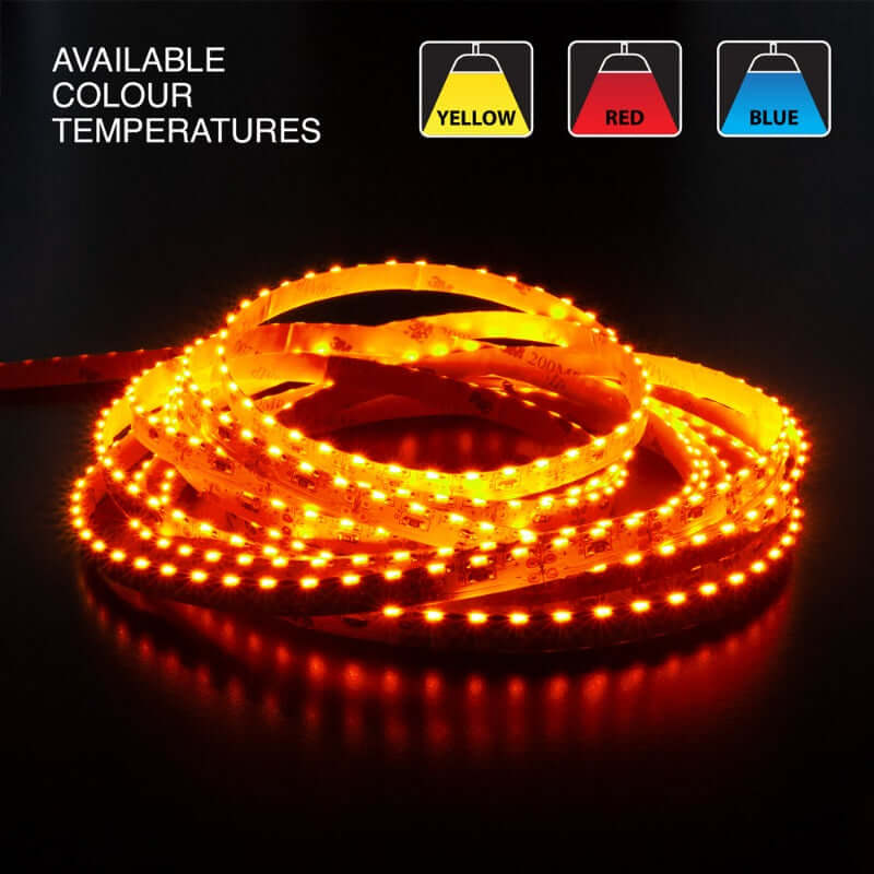 5M(16.4ft) Side Emitting LED Strip 315, 12V 3(w/ft) 120(LEDs/m) CCT(Yellow, Red, Blue) - GekPower