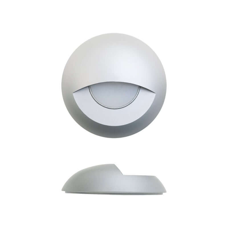 Round Outdoor Dimmable LED Step Light - Silver Grey
