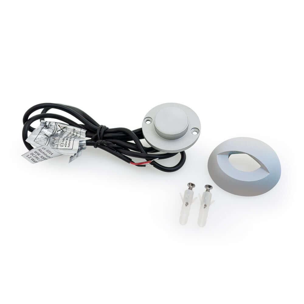 Round Outdoor Dimmable LED Step Light - Silver Grey