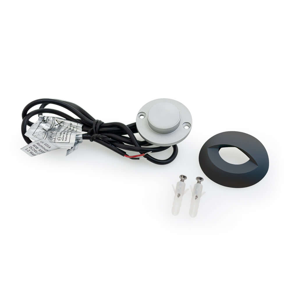 Dimmable LED Step Light - Black Eyelid Trim 3000K with RGB