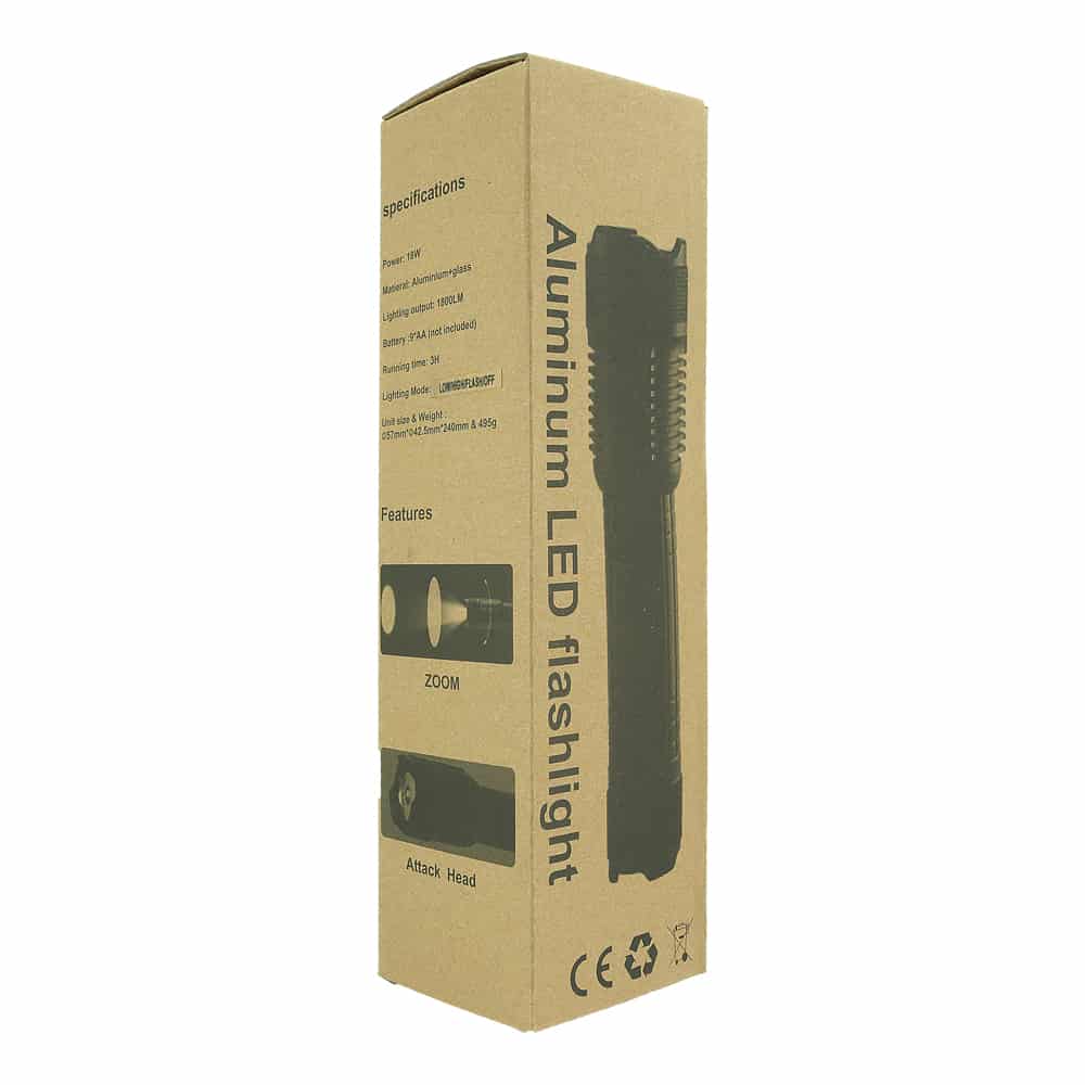 666561413729 - Heavy Duty Flashlight 18Watt 1800LM - Bright & Durable