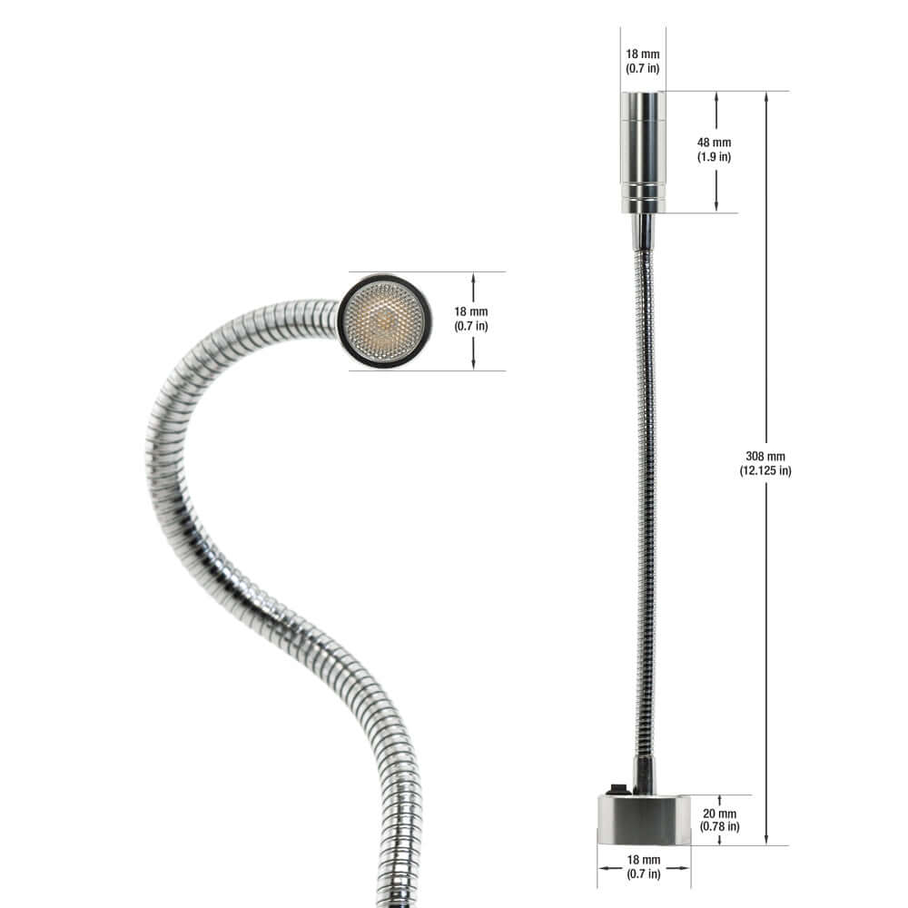 Flexible 12V Reading Light - Warm White, Dimmable