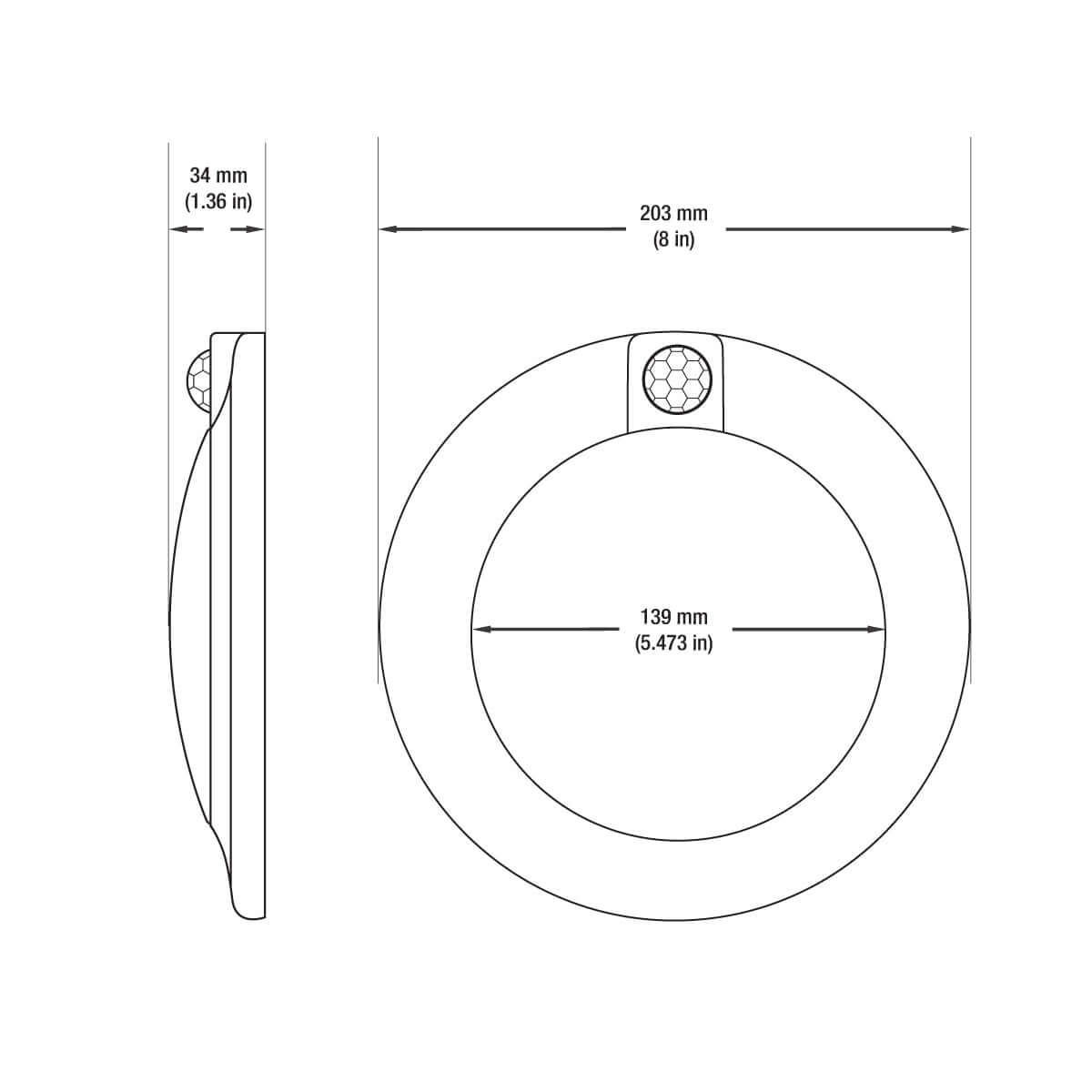6" Flat Panel Ceiling Light with PIR Motion Sensor