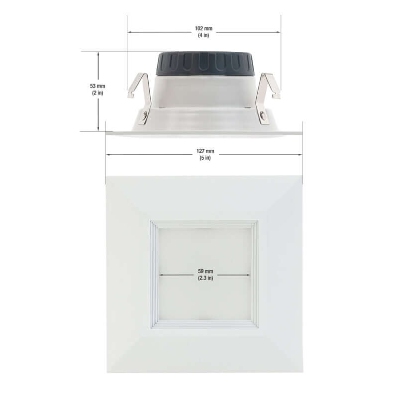 4" Dimmable Square Recessed LED Downlight - 10W 5000K