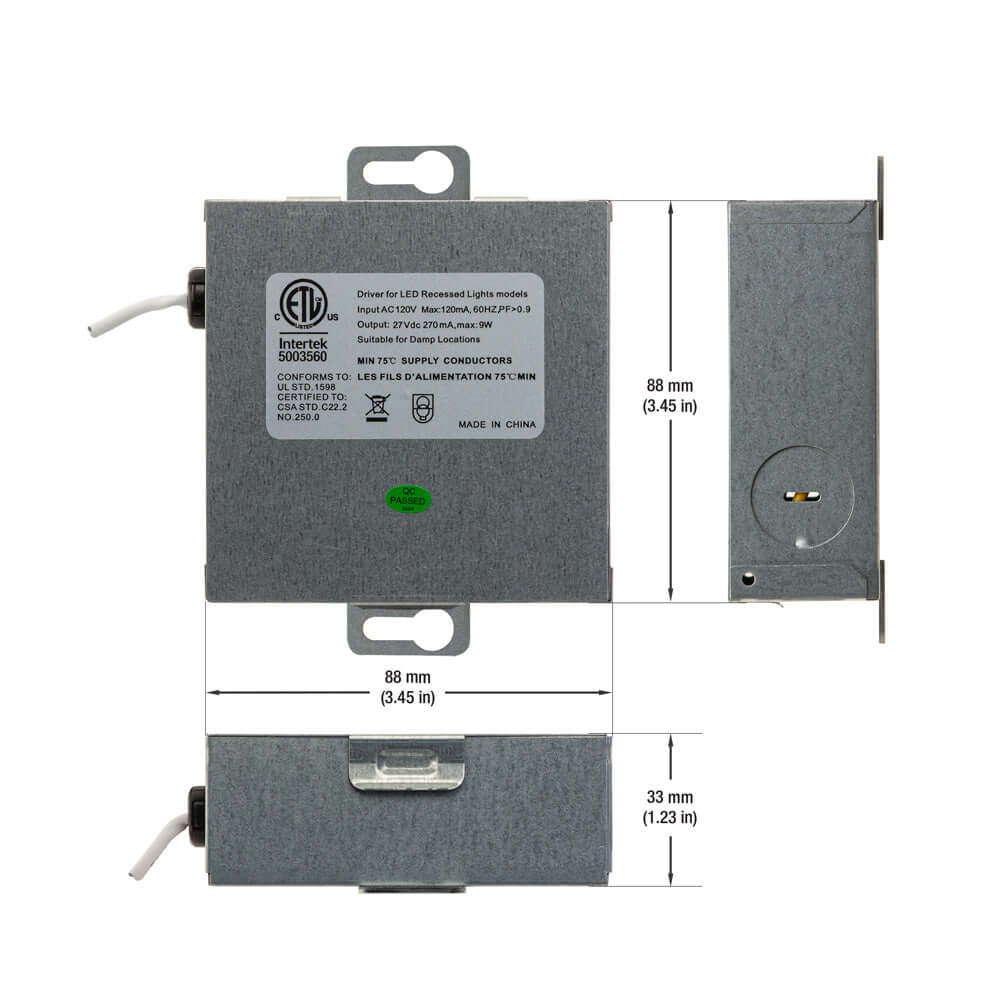 4" Dimmable Recessed LED Panel Light 9W 5CCT