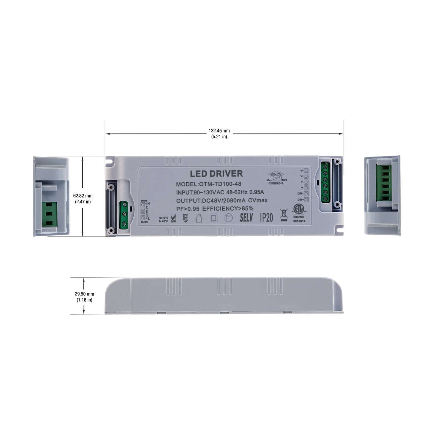 OTM-TD100-48 100W 0-10V Dimmable LED Driver