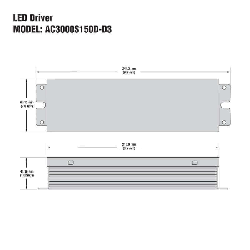 AC3000S150D-D3 LED Driver - Selectable Current 150W