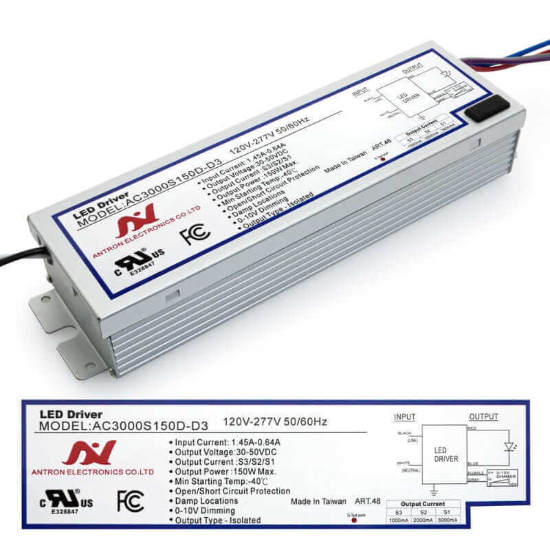 AC3000S150D-D3 LED Driver - Selectable Current 150W