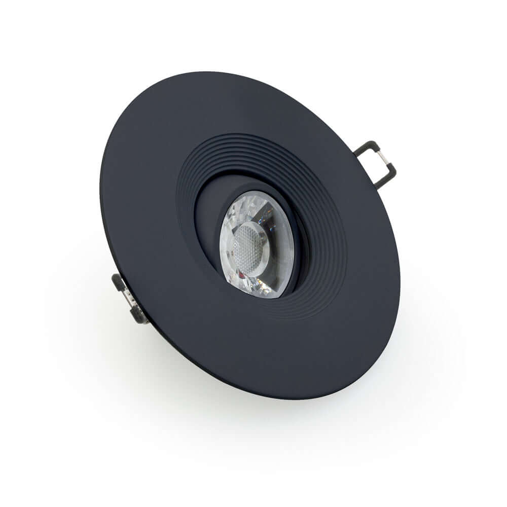 4 inch Round Recessed Ceiling Light Gimbal with Selectable Color Temperature (3CCT) 120V 8W Black, gekpower