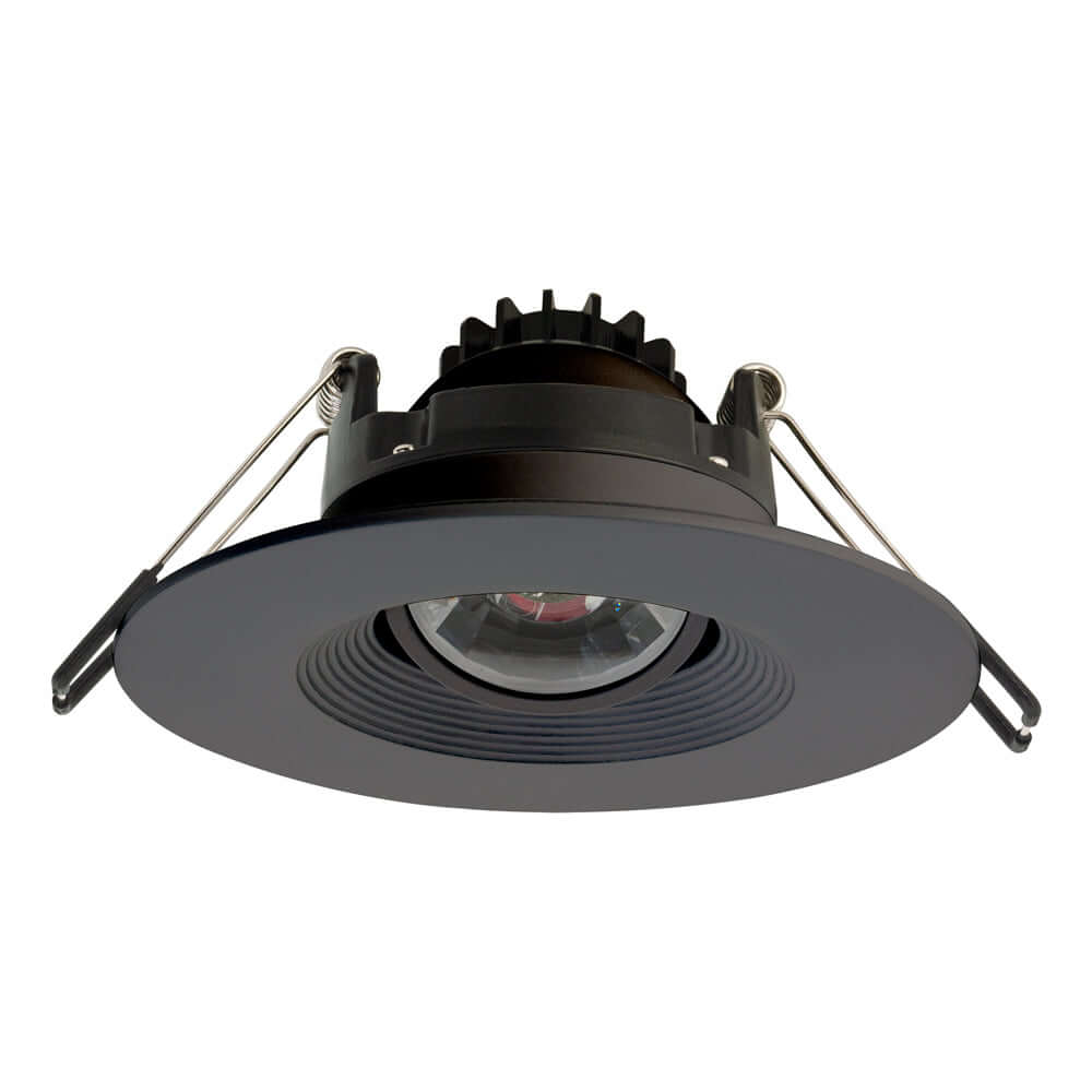 4 inch Round Recessed Ceiling Light Gimbal with Selectable Color Temperature (3CCT) 120V 8W Black, gekpower