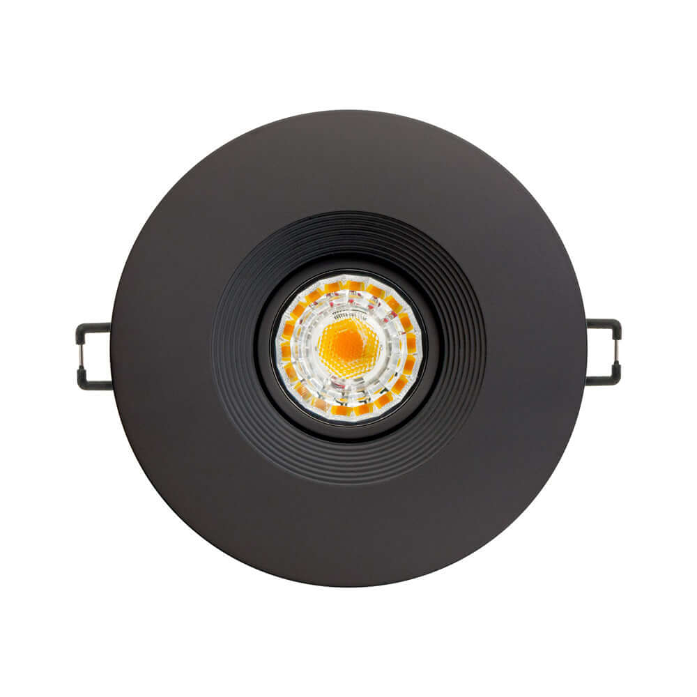 4 inch Round Recessed Ceiling Light Gimbal with Selectable Color Temperature (3CCT) 120V 8W Black, gekpower