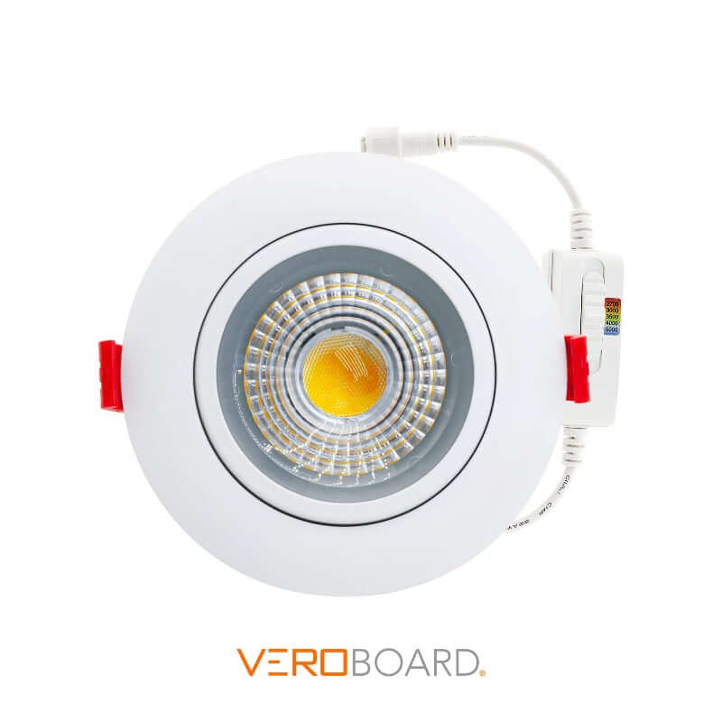 4 inch Round Gimbal Recessed LED Downlight / Ceiling Light AD-LED-4-S12W-5CCTWH-EY, (5CCT) 120V 12W, gekpower