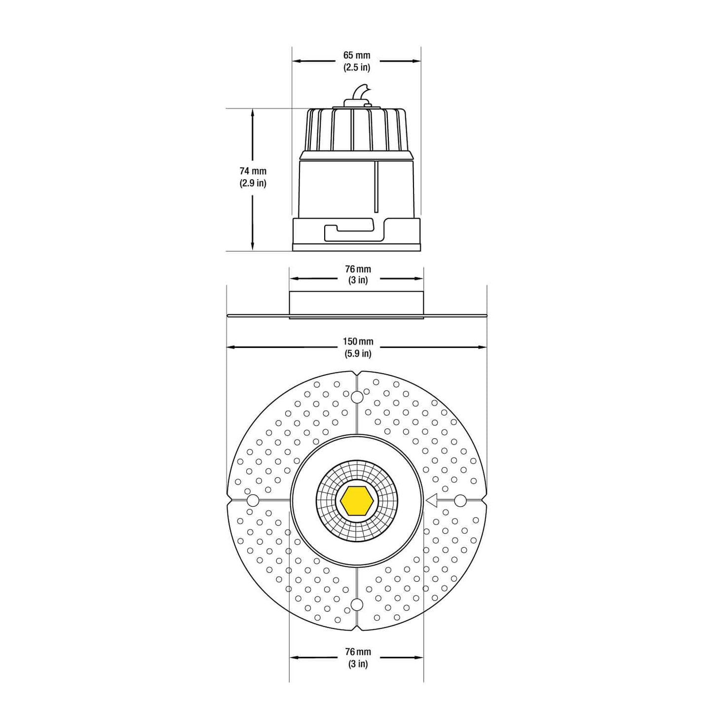 666561425173 - Dimmable Trimless LED Downlight 12W 5CCT | LED-35-S12W