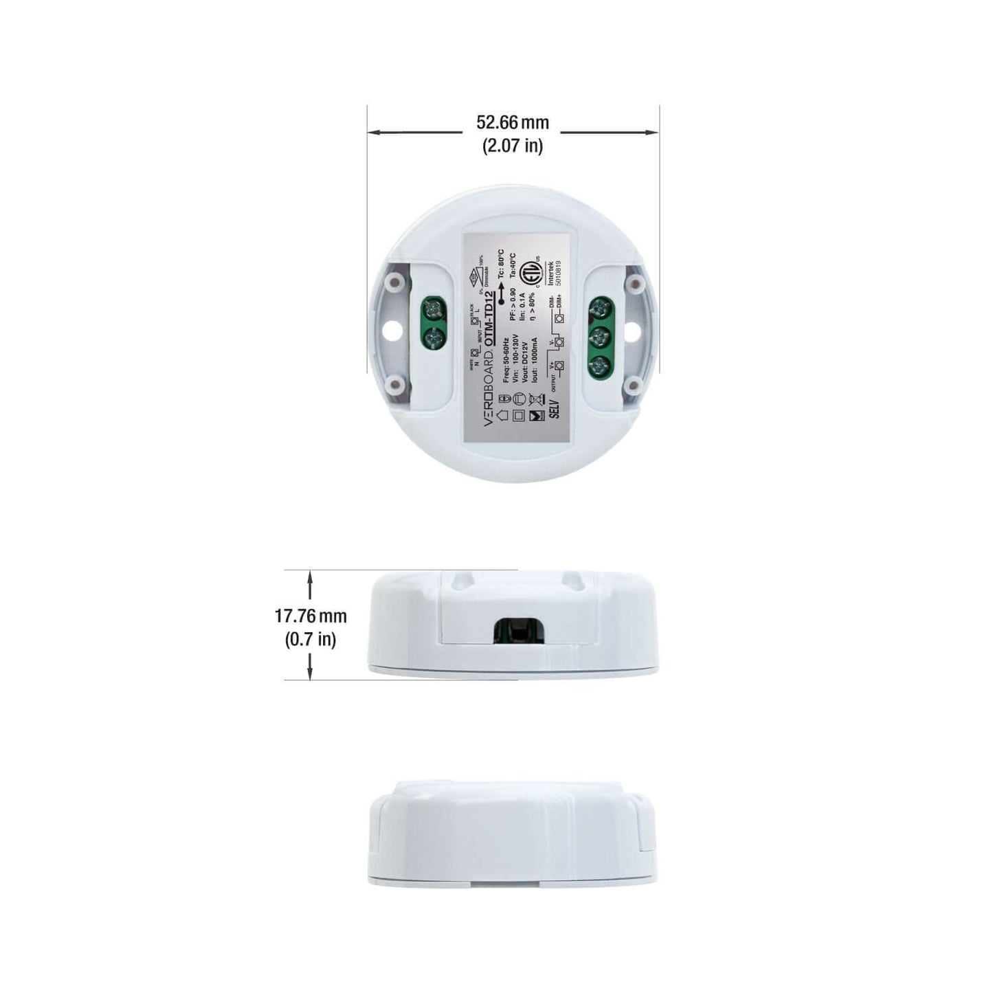 666561425494 - OTM-TD12 0-10V Dimming LED Driver 12W