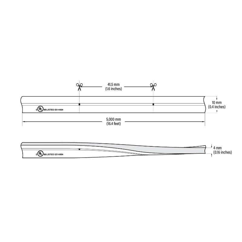 5M LED Neon Light Strip - Red, Dimmable, IP66