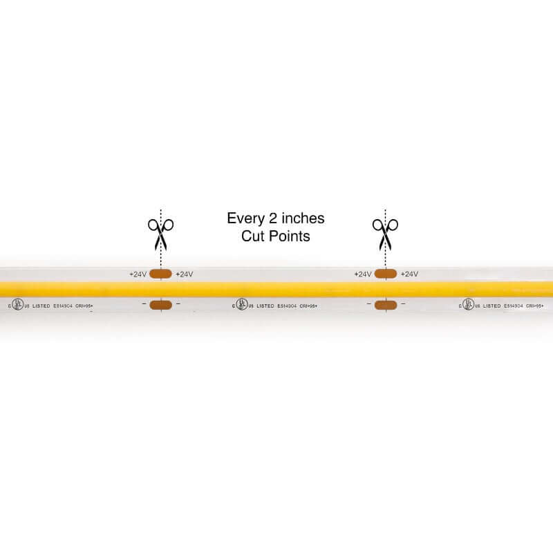 5M COB Indoor LED Strip Light 24V - Color Options