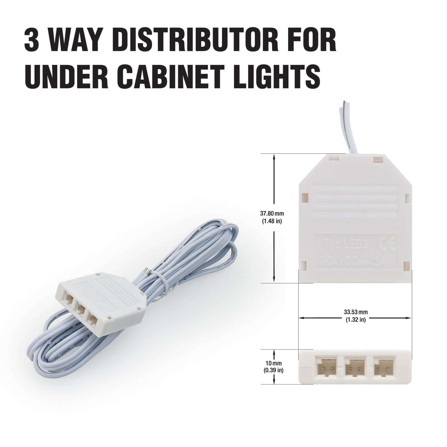TYP LED3 3 Way Distributor Box for LED Cabinet Lights