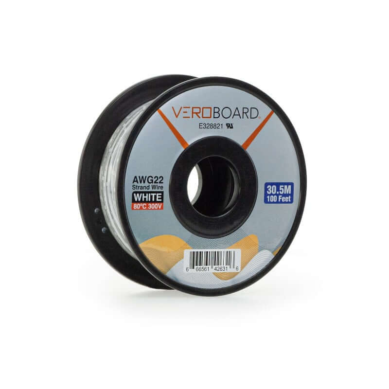 Stranded White Wire 22AWG 30.5Meter(100 Feet) - GekPower