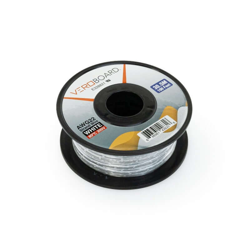 Stranded White Wire 22AWG 30.5Meter(100 Feet) - GekPower