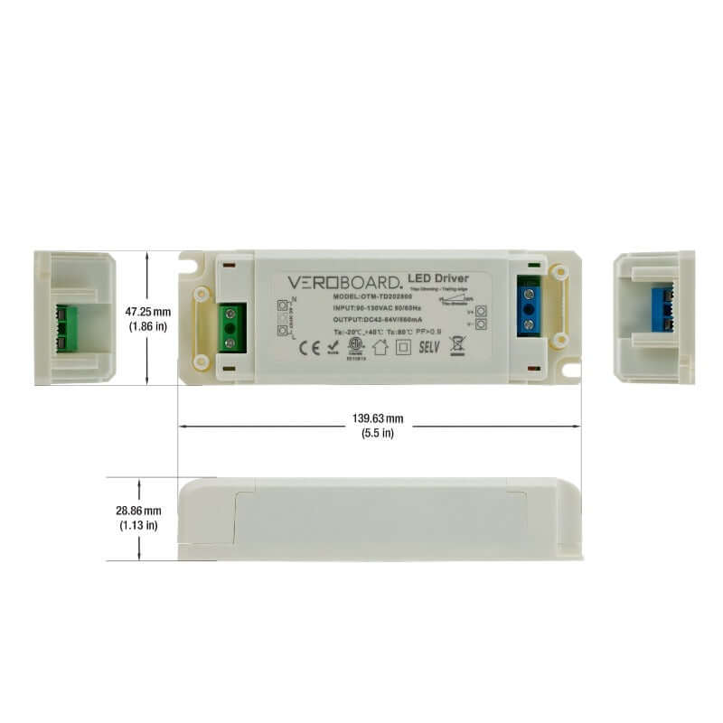 OTM-TD202800-560-28 LED Driver 28W Dimmable 560mA
