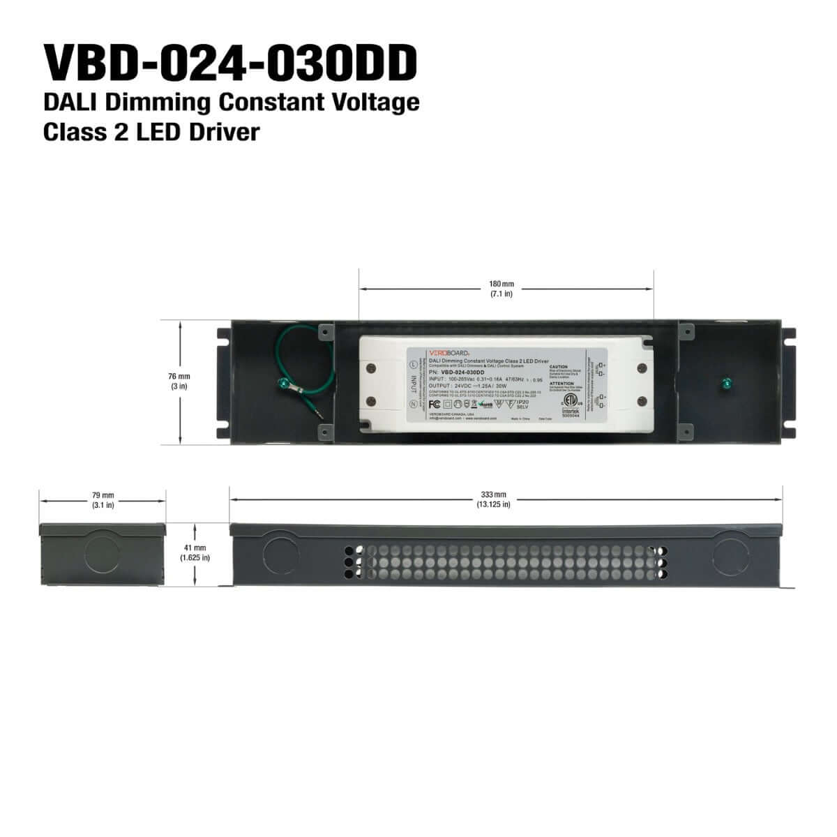 666561427306 - VBD-024-030DD Dali LED Driver - 24V 30W Dimmable