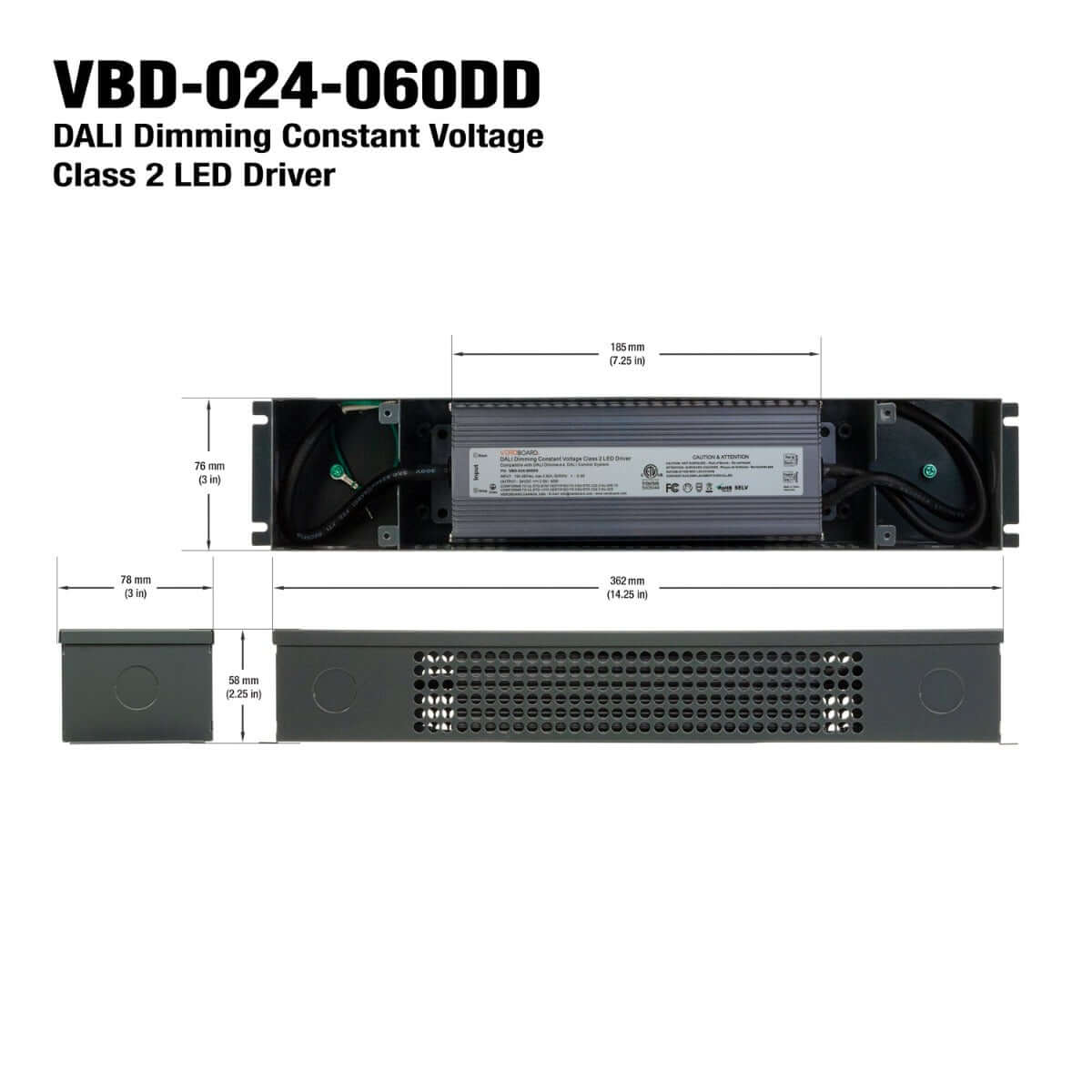 VBD-024-060DD Dali Dimmable 24V LED Driver 60W