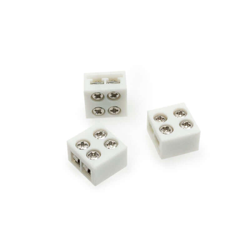 10mm LED Strip to Wire Screw Connectors, VBD-SCON-10MM-SW (Pack of 3)