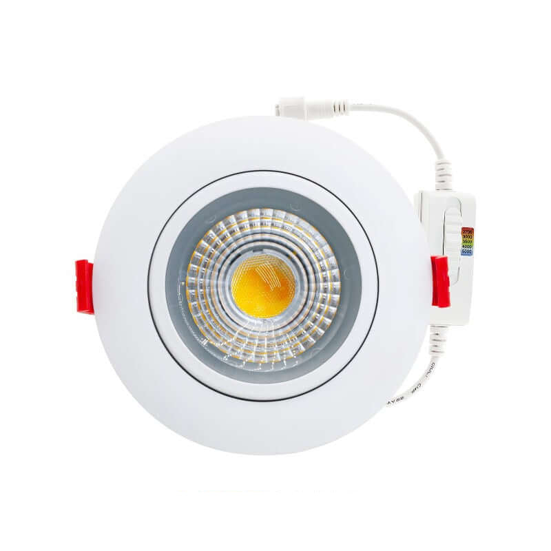 4 inch Dimmable Round Recessed Gimbal Downlight - 12W 5CCT
