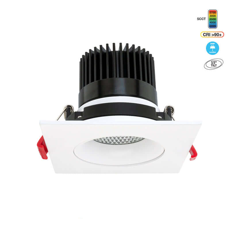 3.5" Regressed Square Gimbal Downlight 12W 5CCT