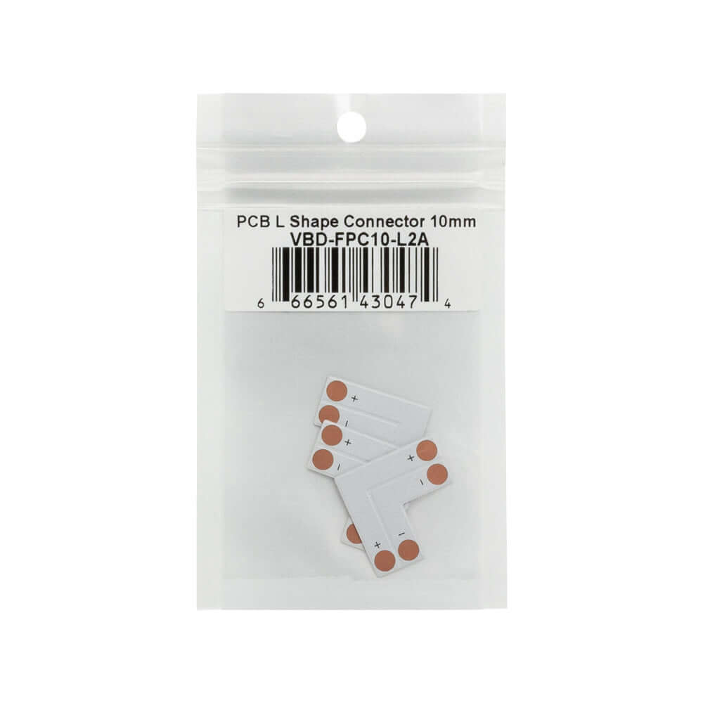VBD-FPC10-L2A PCB Type Single Color L Shape Connector(10mm) (Pack of 3)