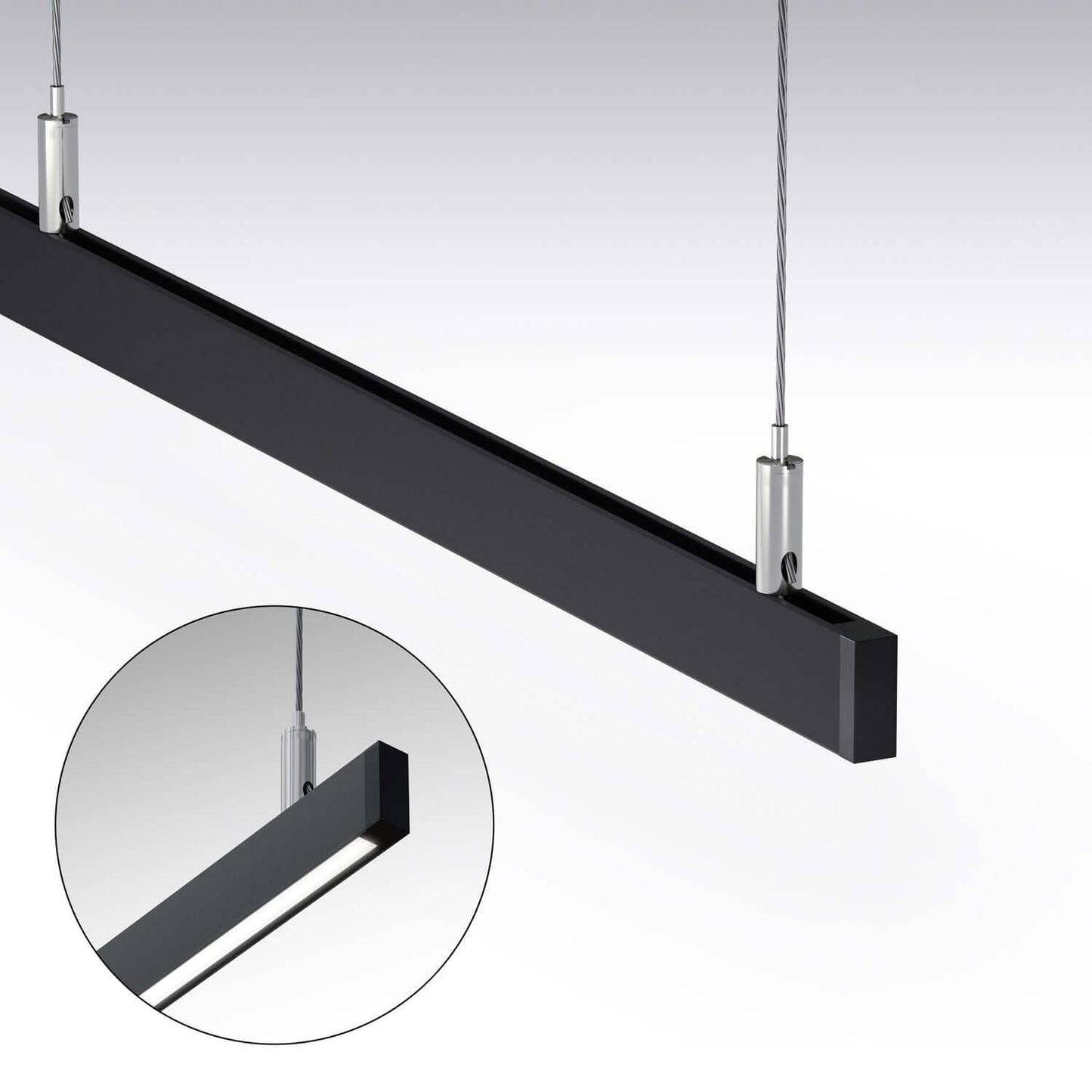 Narrow Black Aluminum LED Channel VBD-CH-H1-2 - 2M