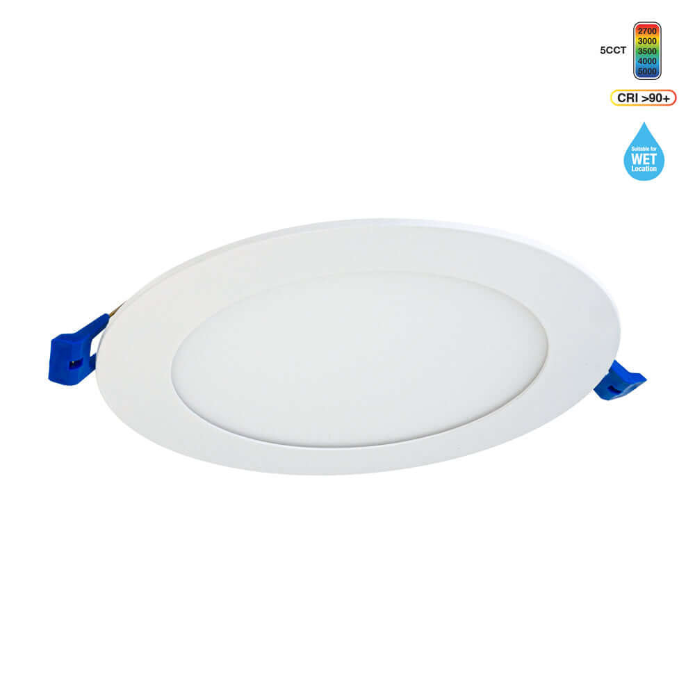 6 inch flat Round Ultrathin Recessed LED Downlight / Ceiling Light LED-6-S12W-5CCTWH, 120V 12W 5CCT(2.7K, 3K, 3.5K, 4K, 5K), gekpower