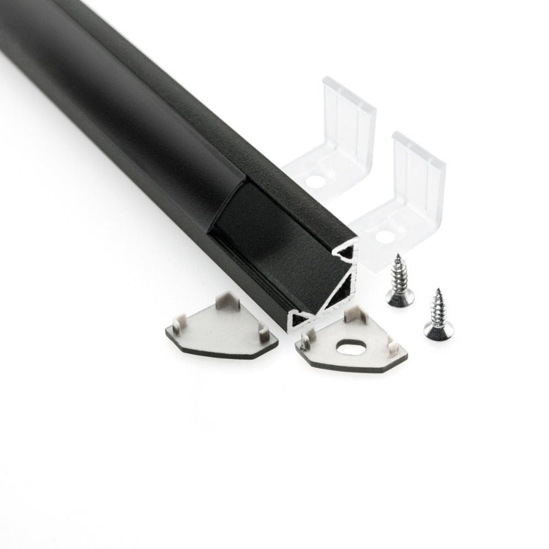 Aluminum LED Channel Black for LED Strips 1Meter(3.2ft) VBD-CH-C2B