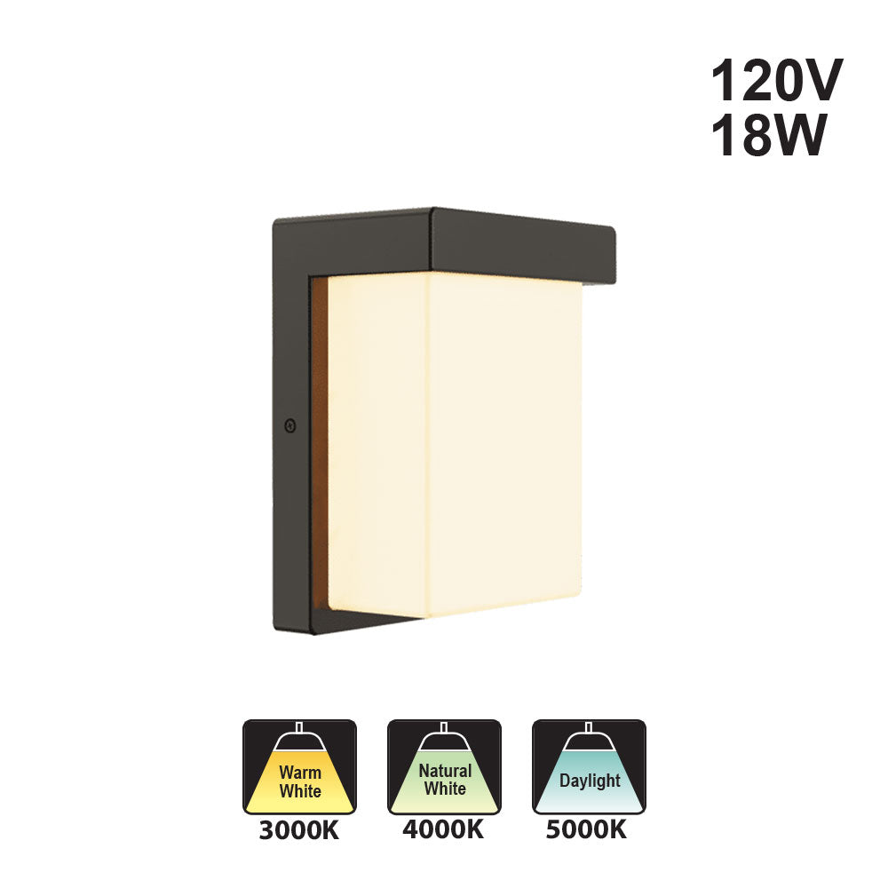 Votatec 8″ Wall Light -3Way CCT Adjustable VO-WL18W-SM-3WAY 120V 18W CCT(3K, 4K, 5K)