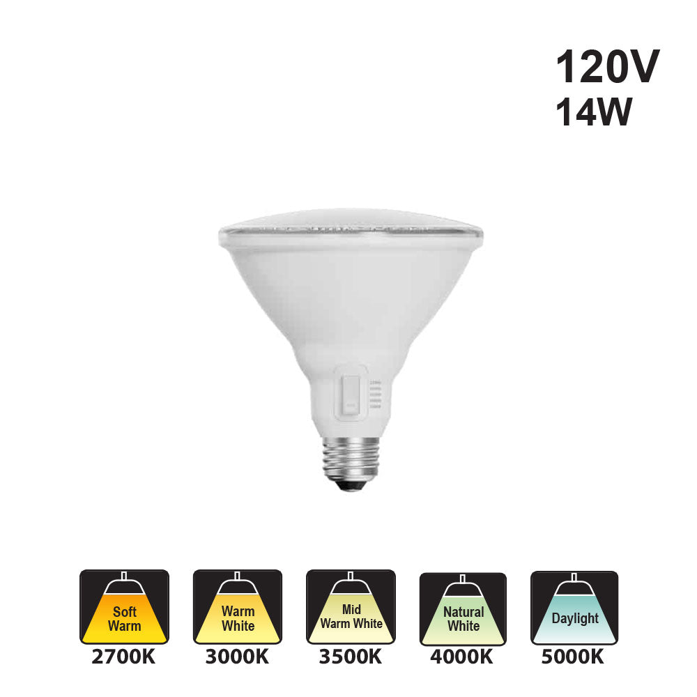 Votatec PAR38 LED – 5Way CCT Adjustable VO-PAR38W14-120-5Way-S-D 120V 14W CCT(2.7K, 3K, 3.5K, 4K, 5K)