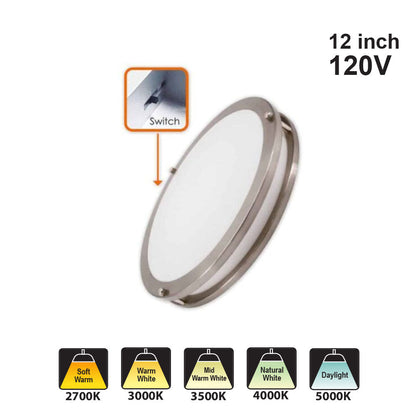 Votatec 12″ Slim Flush Mount – 5Way CCT VO-RF12W15-120-D-5Way SL/BK 120V 7W, 9W, 11W, 13W, 15W CCT(2.7K, 3K, 3.5K, 4K, 5K)