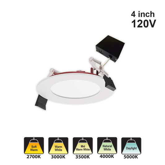 Votatec 4″ Slim Panel Fire Rated – 5 Way CCT VO-RP4W10-120-D-5Way-FR 120V 10W CCT(2.7K, 3K, 3.5K, 4K, 5K)