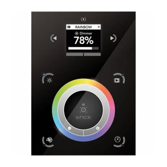 Nicolaudie Architectural STICK-DE3-BLK Touch Screen DMX Wall Controller Black